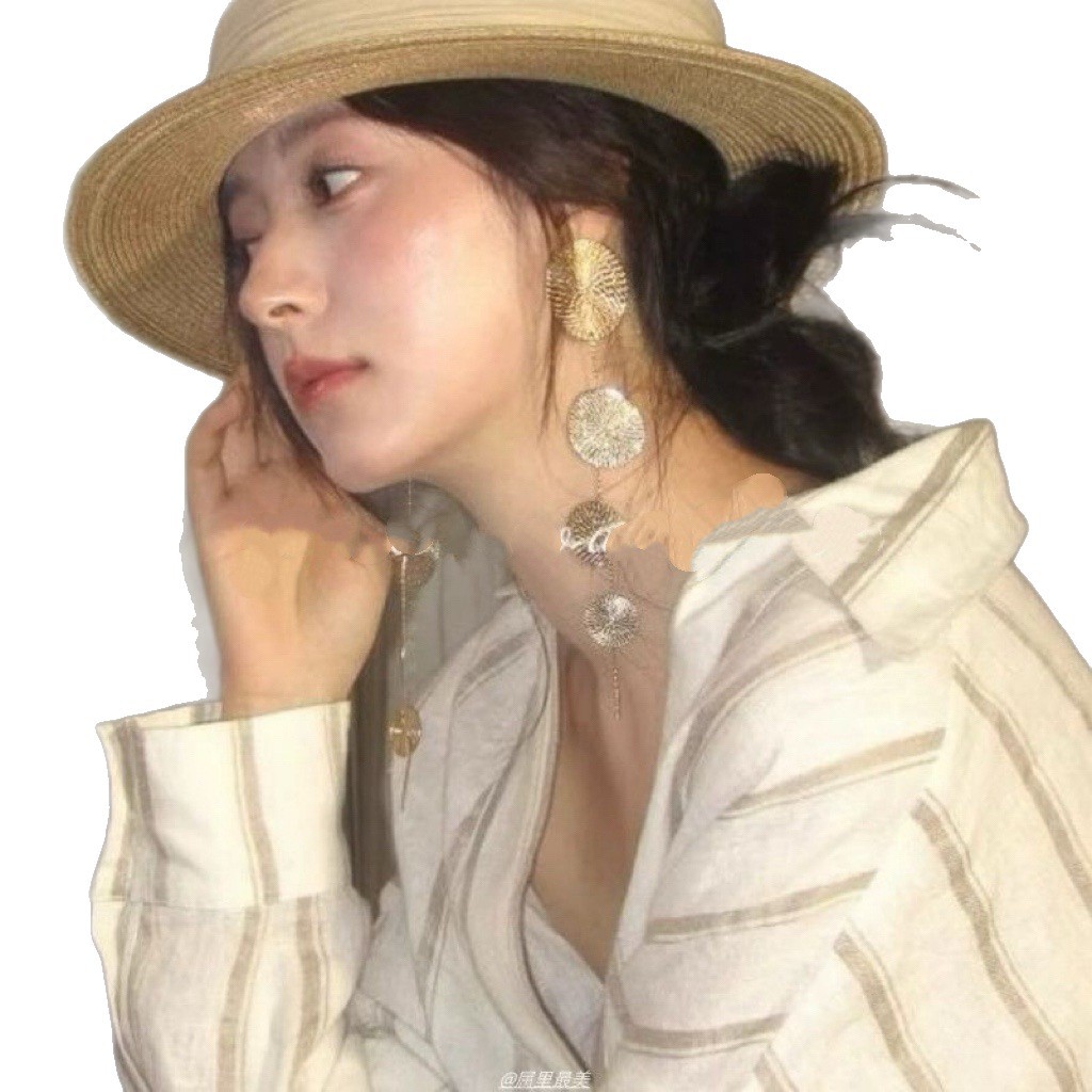 Pendientes de borlas con discos redondos dorados estilo retro y aguja de plata, de diseño exclusivo, elegante y sofisticado, accesorios de moda versátiles para mujer. - Image 5
