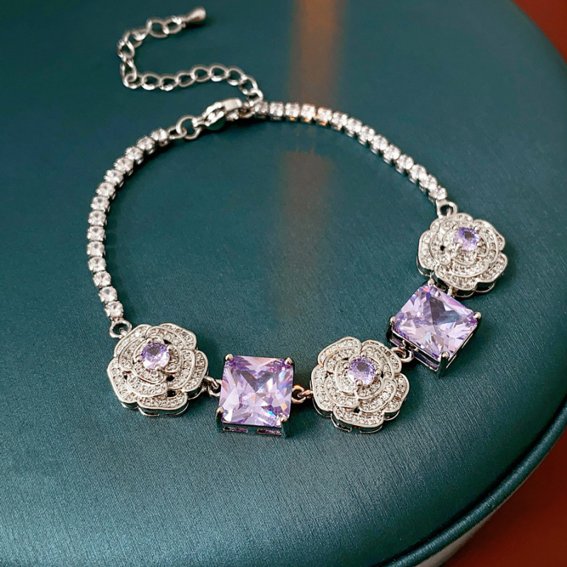 8 pulsera - plata - violeta