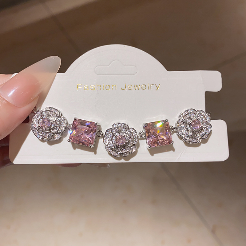 2 pulsera - plata - rosa