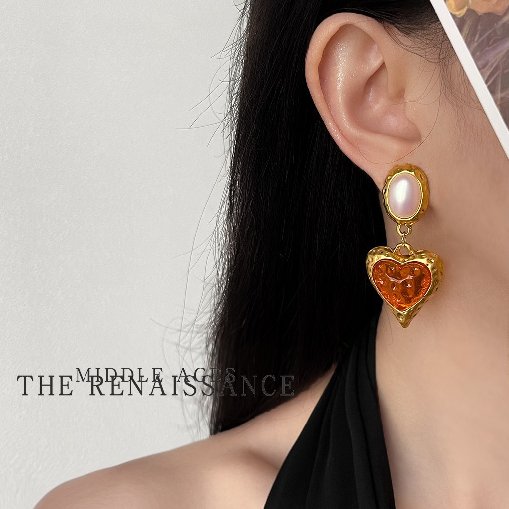 Pendientes vintage de joyería pesada con circonitas de colores, estilo occidental exagerado y retro, elegantes pendientes de inspiración palaciega ligera. - Image 3