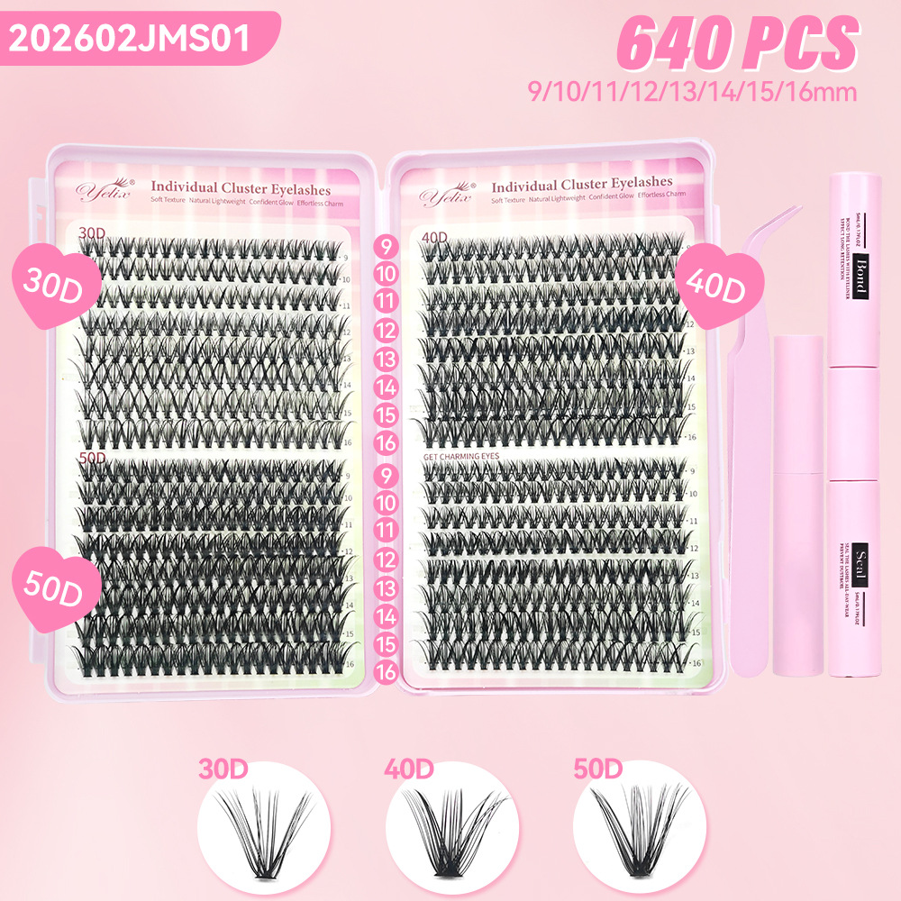 32 rows, 640 clusters, eyelash book 30D40D50D + 3 tools