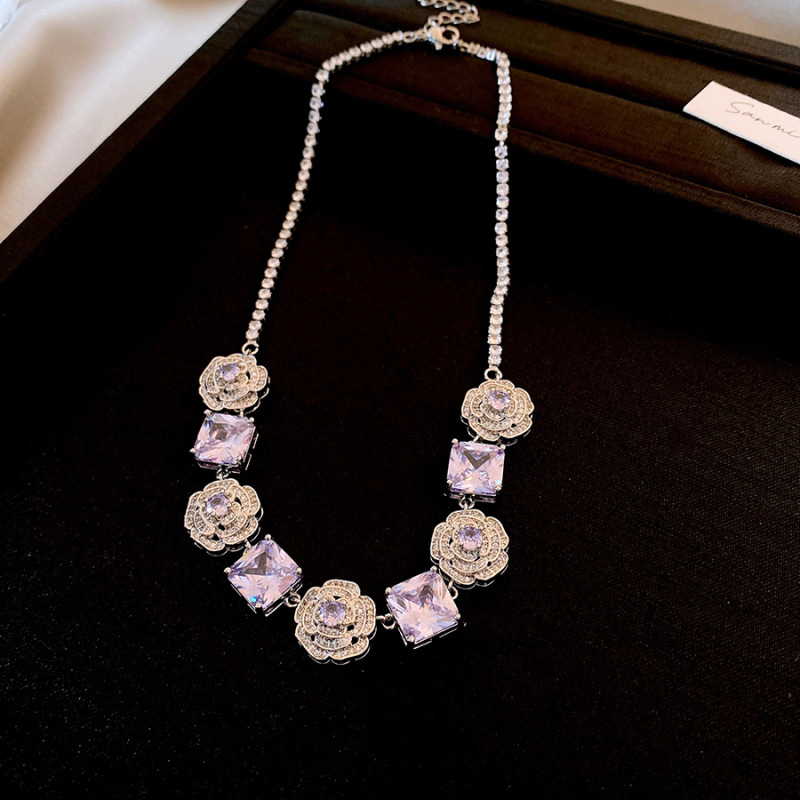 7 collar - plata - violeta